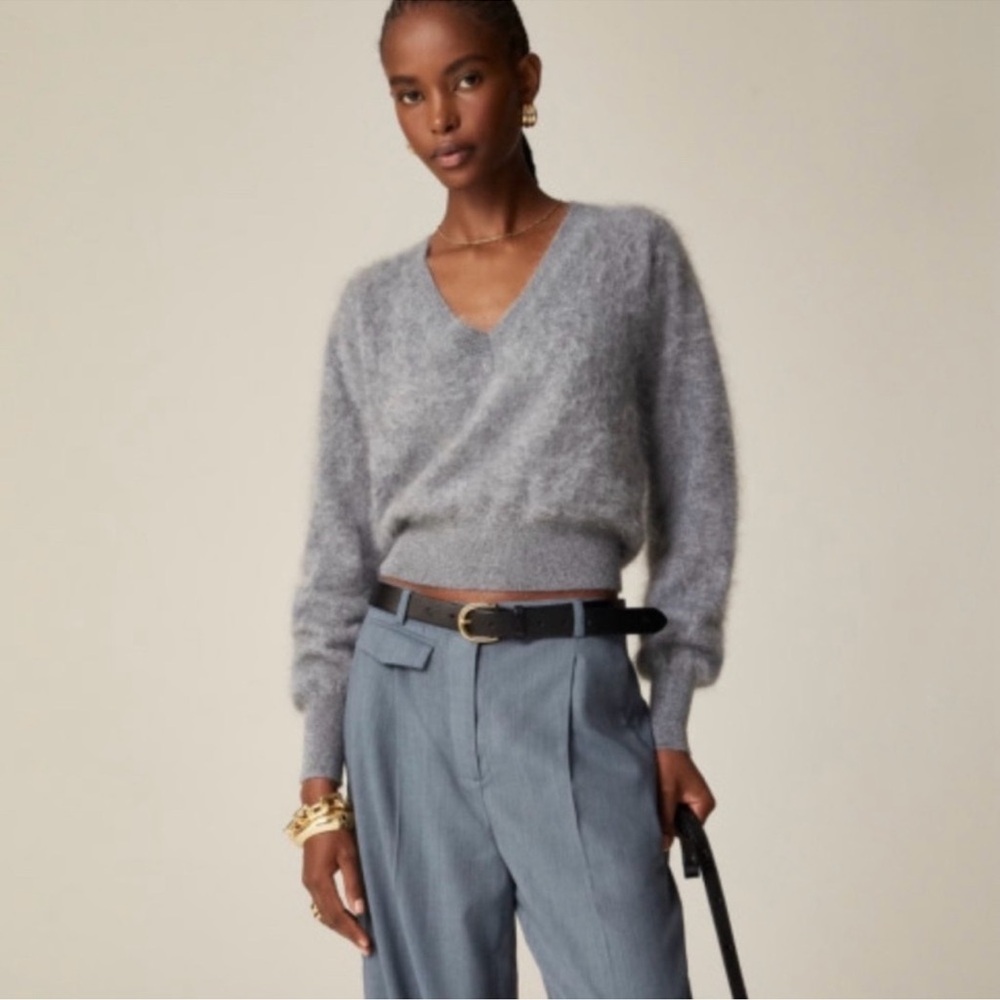 J. Crew Soft Gray V-Neck Sweater